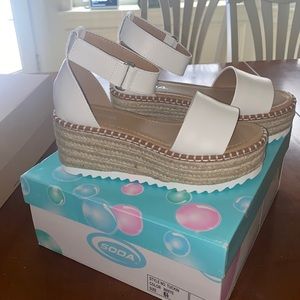 White Platform Sandals.